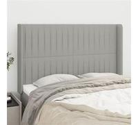 vidaXL Tête de lit avec oreilles gris clair 147x16x118/128 cm Tissu