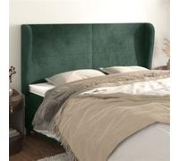 vidaXL Hoofdbord met randen 163x23x118/128 cm fluweel donkergroen3117733 Vert G