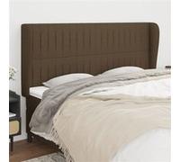Vidaxl Tête De Lit Avec Oreilles Marron Foncé 163x23x118/128 Cm Tissu Marron