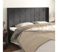 Vidaxl Tête De Lit Avec Oreilles Gris Foncé 183x16x118/128 Cm Velours Gris