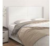 vidaXL Hoofdbord met randen 203x16x118/128 cm kunstleer wit3119409 Blanc G