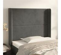 Vidaxl Tête De Lit Avec Oreilles Gris Foncé 83x16x118/128 Cm Velours Gris