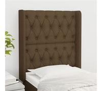 Vidaxl Tête De Lit Avec Oreilles Marron Foncé 83x16x118/128 Cm Tissu Marron