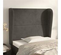 Vidaxl Tête De Lit Avec Oreilles Gris Foncé 83x23x118/128 Cm Velours Gris