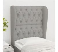 vidaXL Hoofdbord met randen 83x23x118/128 cm stof lichtgrijs3118266 Gris clair G