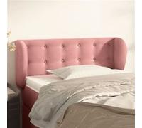 vidaXL Tête de Lit avec Oreilles Meuble de Chambre à Coucher Accessoire de Lit Simple Tête de Cadre de Lit Rose 93x23x78/88 cm Velours