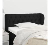 Vidaxl Tête De Lit Avec Oreilles Noir 93x23x78/88 Cm Tissu Noir
