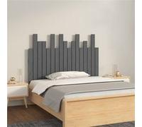 vidaXL Hoofdbord wandmontage 108x3x80 cm massief grenenhout grijs824775 Gris G