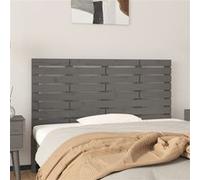 vidaXL Hoofdbord wandmontage 141x3x63 cm massief grenenhout grijs824760 Gris G