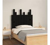 vidaXL Hoofdbord wandmontage 82,5x3x80 cm massief grenenhout zwart824807 Noir G