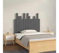 vidaXL Hoofdbord wandmontage 95,5x3x80 cm massief grenenhout grijs824785 Gris G