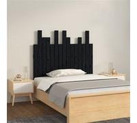 vidaXL Tête de lit murale noir 95,5x3x80 cm en bois massif de pin