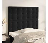 vidaXL Hoofdborden 2 st 100x5x78/88 cm fluweel zwart3116810 Noir G
