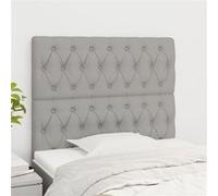 vidaXL Hoofdborden 2 st 100x7x78/88 cm stof lichtgrijs3116658 Gris clair G