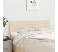 vidaXL 2x têtes de lit simples en tissu crème 72x5x78/88 cm