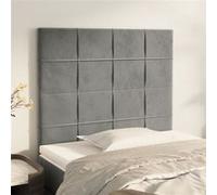 vidaXL Têtes de lit lot de 2 80x5x78/88 cm Velours Gris clair 3116362