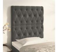 2x Têtes de Lit Gris Clair 100x7x78/88 cm Velours Meubles de Chambre vidaXL