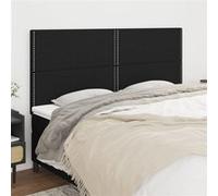 vidaXL Hoofdborden 4 st 100x5x78/88 cm stof zwart3116216 Noir G