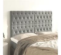 vidaXL Hoofdborden 4 st 80x7x78/88 cm fluweel lichtgrijs3116722 Gris clair G