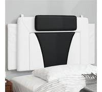 vidaXL Hoofdbordkussen 100 cm kunstleer wit en zwart374780 Blanc G