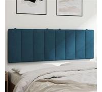 vidaXL Coussin de tête de lit Hanko rembourré en velours avec bandes auto-agrippantes Bleu 120 cm