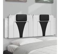vidaXL Hoofdbordkussen 120 cm kunstleer wit en zwart374787 Blanc G