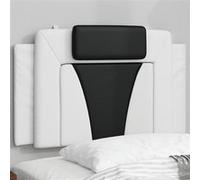 vidaXL Hoofdbordkussen 90 cm kunstleer wit en zwart374773 Blanc G