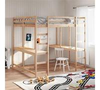 Vidaxl Lit Superposé Et Bureau Et Échelle 140x200cm Bois De Pin Massif Multicolore