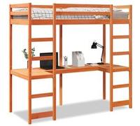 vidaXL Cadre de lit superposé sans matelas 75x190 cm bois de pin massif Marron