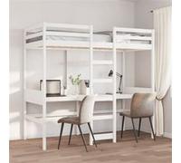 vidaXL Cadre de lit superposé sans matelas blanc 90x190 cm pin massif, cadre de lit mezzanine, cadre de lit de cabine, cadre de lit mezzanine simple Blanc