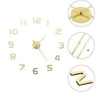 vidaXL Horloge Murale 3D Design Moderne XXL Doré Décoration de Maison Salon 50640 Jaune G