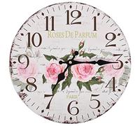 vidaXL Horloge Murale à Quartz Fleur Montre de Salon Pendule de Mur MDF 30 cm Multicolore