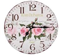 vidaXL Horloge Murale à Quartz Fleur Montre de Salon Pendule de Mur MDF 30 cm Multicolore