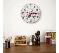 vidaXL Horloge murale à quartz Fleur – MDF 30 cm Multicolore 50625