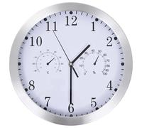 vidaXL Horloge Murale à Quartz Hygromètre Thermomètre Blanc Pendule de Cuisine 50623