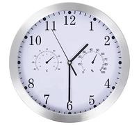vidaXL Horloge Murale à Quartz Hygromètre Thermomètre Blanc Pendule de Cuisine 50623