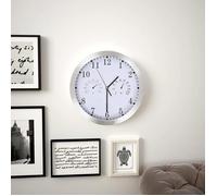 Horloge Murale à Quartz Hygromètre Thermomètre Blanc Pendule de Cuisine 50623