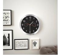 vidaXL Horloge Murale à Quartz Hygromètre Thermomètre Noir Pendule de Cuisine 50624