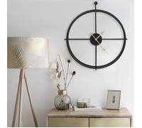 vidaXL Horloge Murale Décoration Horloge Analogique Horloge Décorative Salon Salle de Séjour Bureau Maison Intérieur Noir 52 325171