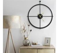 vidaXL Horloge murale Noir 52 cm Fer