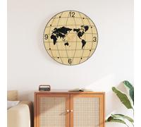 vidaXL Horloge murale jaune et noir Ø50 cm bois d'ingénierie
