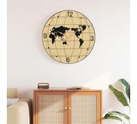 vidaXL Horloge murale jaune et noire Ø50 cm Bois composite