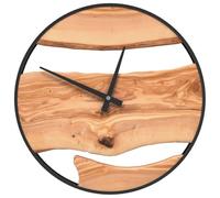 vidaXL Horloge murale marron Ø35 cm fer et bois d'olivier