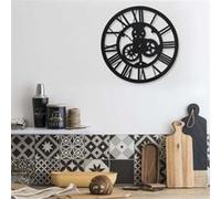 vidaXL Horloge murale Noir 30 cm Acrylique Noir G