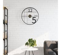 vidaXL Horloge murale noir Ø50 cm fer
