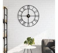 vidaXL Horloge murale noir Ø50 cm fer