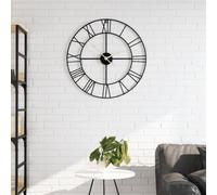 Horloge murale - Noir - Ø50 cm - Fer - Mouvements silencieux