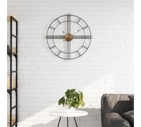 vidaXL Horloge murale noir Ø60 cm fer