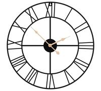 vidaXL Horloge murale noire Ø50 cm Fer