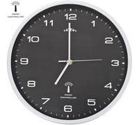 vidaXL Horloge murale radioguidée avec mouvement à quartz 31 cm Noir